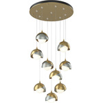 Brooklyn Multi Light Pendant - Modern Brass / Vintage Platinum