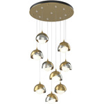 Brooklyn Multi Light Pendant - Modern Brass / Sterling