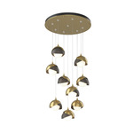 Brooklyn Multi Light Pendant - Modern Brass / Dark Smoke