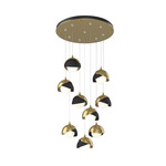 Brooklyn Multi Light Pendant - Modern Brass / Black