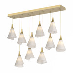 Mobius Linear Multi Light Pendant - Modern Brass / Spun Frost