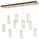 Exos Linear Multi Light Pendant - Modern Brass / Opal