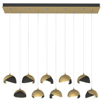 Brooklyn Linear Multi Light Pendant - Modern Brass / Black