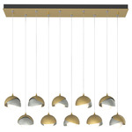 Brooklyn Linear Multi Light Pendant - Modern Brass / Vintage Platinum