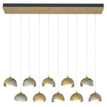 Brooklyn Linear Multi Light Pendant - Modern Brass / Sterling