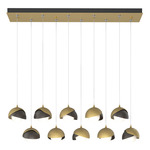 Brooklyn Linear Multi Light Pendant - Modern Brass / Oil Rubbed Bronze