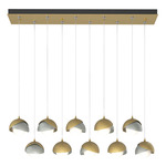 Brooklyn Linear Multi Light Pendant - Modern Brass / Vintage Platinum