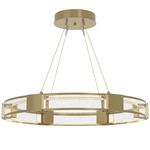 Aura Glass Pendant - Modern Brass / Seeded Clear