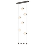 Abacus Ceiling-to-Floor LED Pendant - Oil Rubbed Bronze / Opal