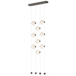 Abacus Ceiling-to-Floor LED Pendant - Oil Rubbed Bronze / Opal
