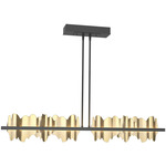 Hildene Large Linear Pendant - Black / Modern Brass