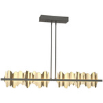 Hildene Large Linear Pendant - Natural Iron / Modern Brass