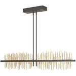 Gossamer Linear Stem Pendant - Natural Iron / Modern Brass