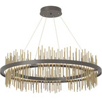 Gossamer Circular Pendant - Dark Smoke / Modern Brass