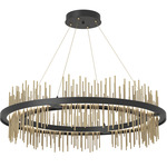 Gossamer Circular Pendant - Black / Modern Brass
