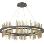 Gossamer Circular Pendant - Natural Iron / Modern Brass