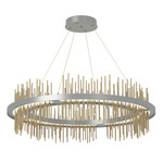 Gossamer Circular Pendant - Vintage Platinum / Modern Brass