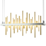 Cityscape Small Linear Pendant - Vintage Platinum / Modern Brass