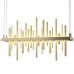 Cityscape Small Linear Pendant - Soft Gold / Modern Brass