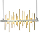 Cityscape Small Linear Pendant - Sterling / Modern Brass