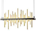 Cityscape Small Linear Pendant - Oil Rubbed Bronze / Modern Brass