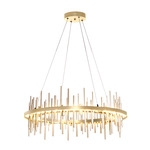 Cityscape Circular Chandelier - Sterling / Modern Brass