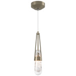 Link Low Voltage Mini Pendant - Soft Gold / Clear with White Threading