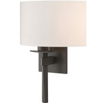 Beacon Hall Half Drum Wall Sconce - Dark Smoke / Flax