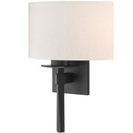 Beacon Hall Half Drum Wall Sconce - Black / Flax