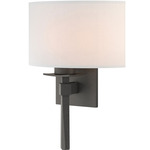 Beacon Hall Half Drum Wall Sconce - Natural Iron / Natural Anna