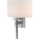 Beacon Hall Half Drum Wall Sconce - Vintage Platinum / Natural Anna