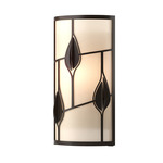 Alisons Leaves Wall Sconce - Oil Rubbed Bronze / White Art