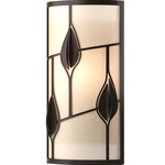 Alisons Leaves Wall Sconce - Oil Rubbed Bronze / White Art