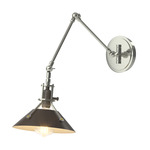 Henry Swing Arm Wall Sconce - Sterling / Oil Rubbed Bronze