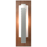 Forged Vertical Bar Wall Sconce w/Decorative Backplate - Vintage Platinum / Opal