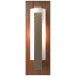 Forged Vertical Bar Wall Sconce w/Decorative Backplate - Soft Gold / Opal