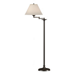 Simple Lines Swing Arm Floor Lamp - Oil Rubbed Bronze / Natural Anna