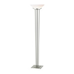 Taper Torchiere Floor Lamp - Sterling / Opal