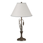 Forged Leaves and Vase Table Lamp - Bronze / Natural Anna