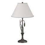 Forged Leaves and Vase Table Lamp - Dark Smoke / Natural Anna