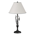 Forged Leaves and Vase Table Lamp - Black / Natural Anna
