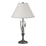 Forged Leaves and Vase Table Lamp - Natural Iron / Natural Anna