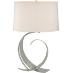 Fullered Impressions Table Lamp - Sterling / Flax