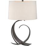 Fullered Impressions Table Lamp - Oil Rubbed Bronze / Flax