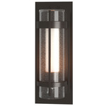 Banded Seeded Glass Outdoor Wall Sconce - Coastal Oil Rubbed Bronze / Opal and Seeded