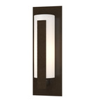 Forged Vertical Bars Outdoor Wall Sconce - Coastal Oil Rubbed Bronze / Opal