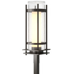 Banded Clear Outdoor Post Light - Coastal Oil Rubbed Bronze / Clear Seeded