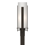 Forged Vertical Bars Outdoor Post Light - Coastal Oil Rubbed Bronze / Opal