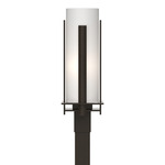 Forged Vertical Bars Outdoor Post Light - Coastal Oil Rubbed Bronze / Opal