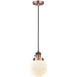 Beacon 201 Pendant with On/Off Switch - Antique Copper / Matte White